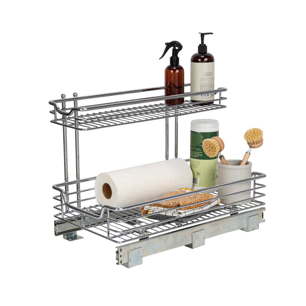 Household Essentials Glidez Chrome 2-Tier Cabinet Organizer